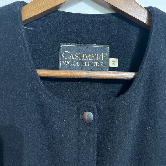 Vintage Cashmere Wool Blend Vest Sleeveless Utility Jacket, M - Picture 4 of 9